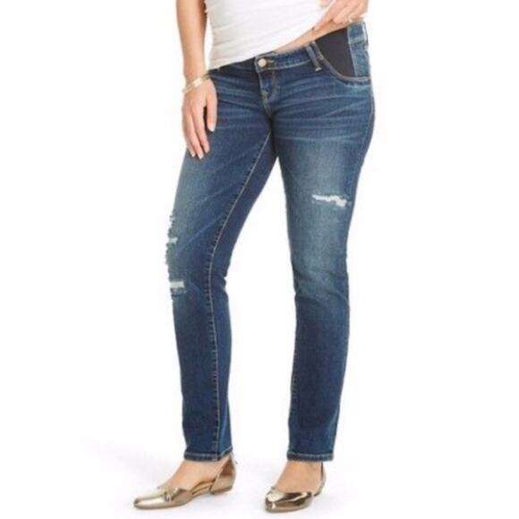 Liz Lange Maternity‎ Distressed Jegging Jeans - Picture 1 of 6